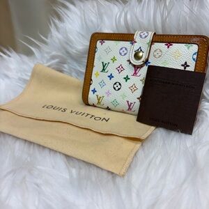 Louis Vuitton Monogram White Multicolor Takashi Murakami Viennois Wallet